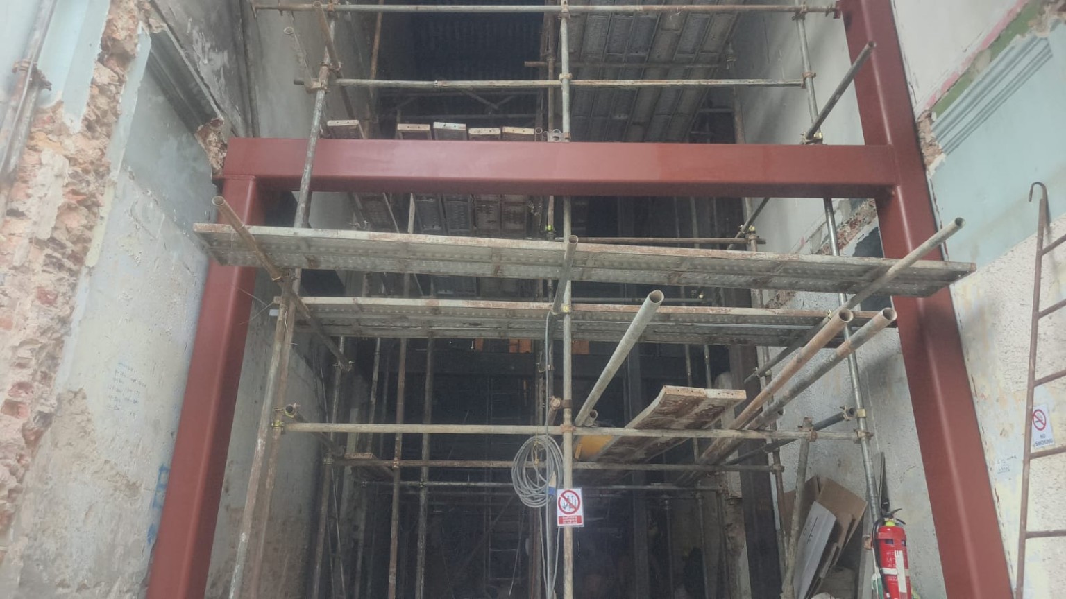 Structural steel strengthening within a conserved property